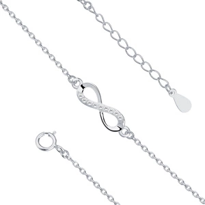 Silver (925) bracelet Infinity with zirconia rhodium-plated