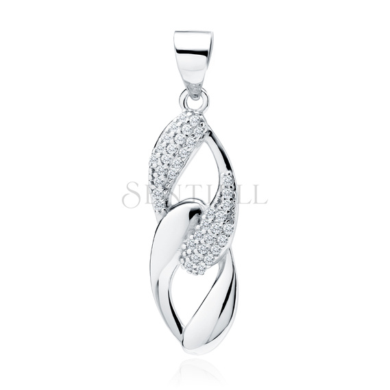 Silver (925) pendant with white zirconias