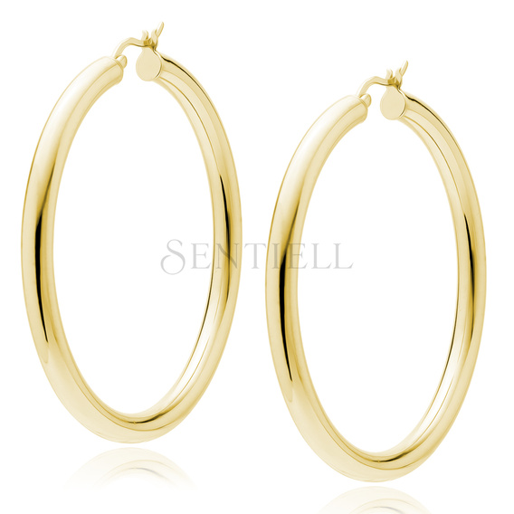 Silver (925) gold-plated earrings hoops - highly polished