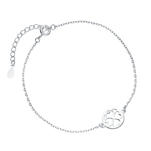 Silver (925) bracelet - clover / hearts in a circle