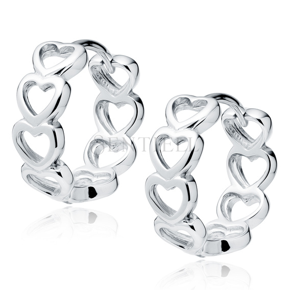 Silver (925) earrings hoop hearts
