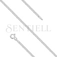 Silver (925) diamond-cut chain - curb extra flat Ø 050 rhodium-plated