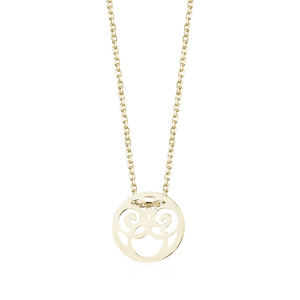 Silver (925) necklace - openwork circle, gold-plated