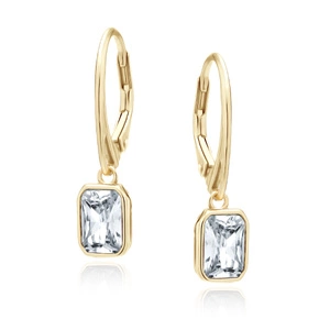 Silver (925) gold-plated earrings with white zirconia