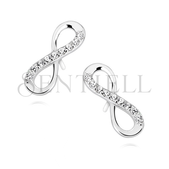 Silver (925) Earrings white zirconia - infinity