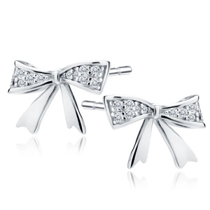 Silver (925) earrings bows with zirconias