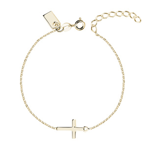 Silver (925) bracelet with cross, gold-plated