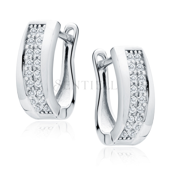 Silver (925) earrings white zirconia