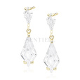 Silver (925) stylish, bridal earrings with zirconia, gold-plated