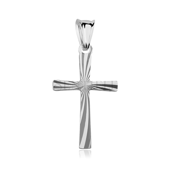 Silver (925) diamond cut pendant cross