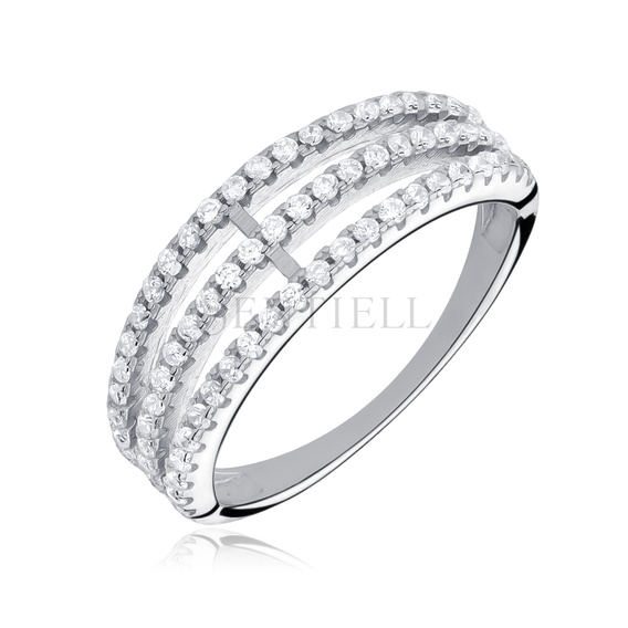Silver (925) ring with white zirconia