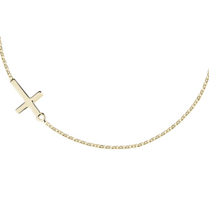 Silver (925) necklace with cross, gold-plated
