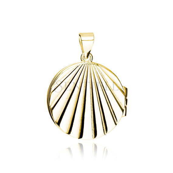 Silver (925) polished gold-plated pendant - seashell locket