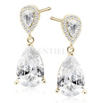 Silver (925) gold-plated earrings with white zirconias