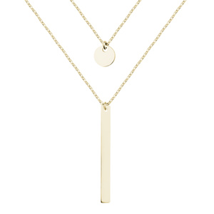 Silver (925) necklace with gold-plated circle