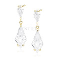 Silver (925) stylish, bridal earrings with zirconia, gold-plated