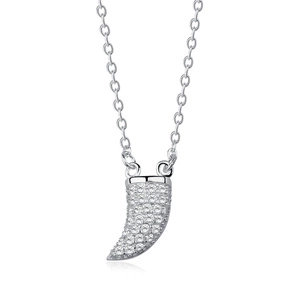 Silver (925) necklace - canine with zirconia