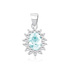 Rhodium \ Aquamarine || White