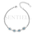 Silver (925) fashionable bracelet with aquamarine zirconias