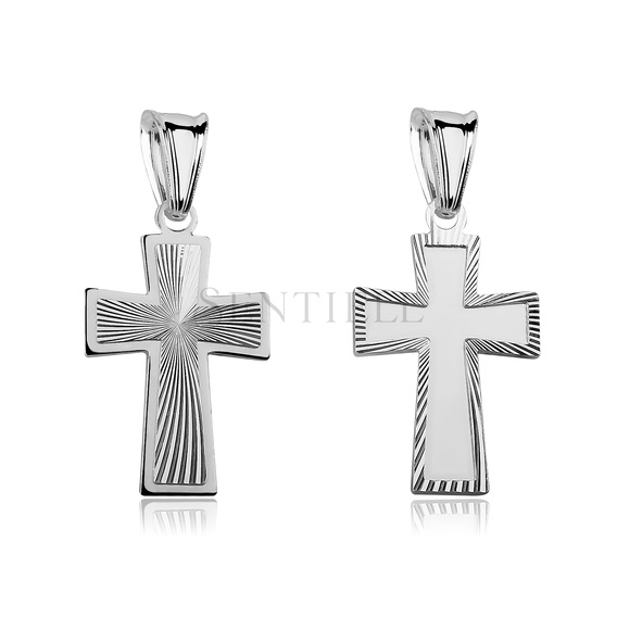 Silver (925) diamond cut pendant cross