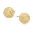 Silver (925) earrings diamond-cut balls - gold-plated 8mm