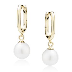 Silver (925) gold-plated elegant earrings with pearl