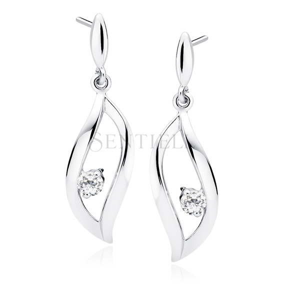 Silver (925) earrings with white zirconia