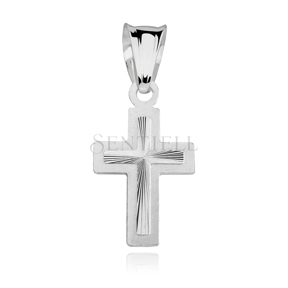 Silver (925) diamond cut pendant cross