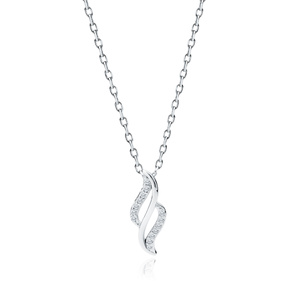 Silver (925) necklace with white zirconias