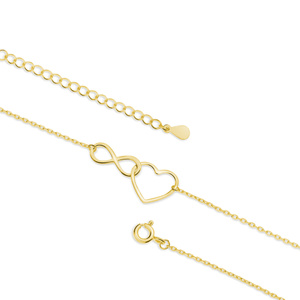 Silver (925) gold-plated ankle bracelet with infinity and heart