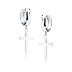 Silver (925) earrings - circle with cross