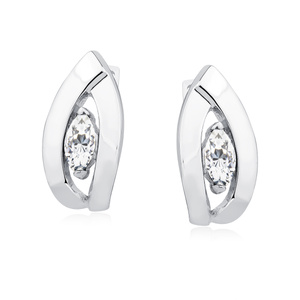 Silver (925) Earrings white zirconia