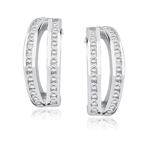 Silver (925) elegant earrings with zirconia