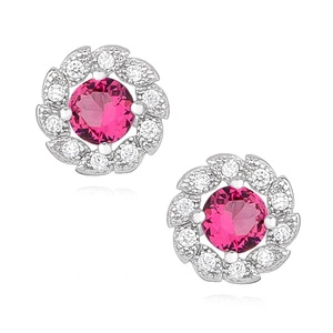 Silver (925) earrings with rubby zirconia