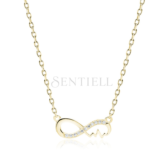 Silver (925) gold-plated necklace - infinity with pulse