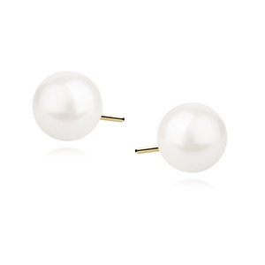 Silver (925) gold-plated earrings white pearl
