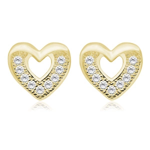 Silver (925) earrings zirconia microsetting gold-plated