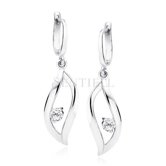 Silver (925) earrings with white zirconia