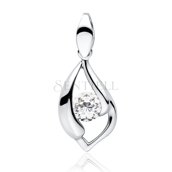 Silver (925) pendant with white zirconia