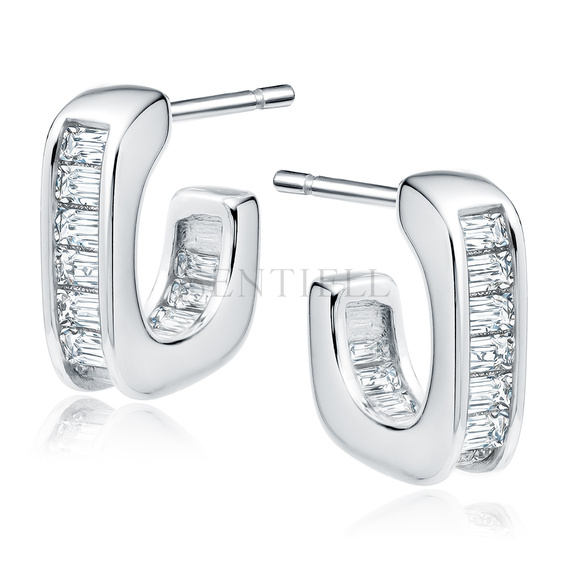 Silver (925) earrings with white zirconias