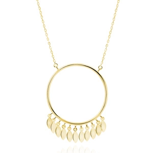 Silver (925) gold-plated necklace - circle with tears