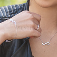 Silver (925) bracelet Infinity with zirconia rhodium-plated