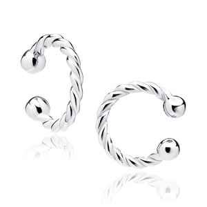 Silver (925) ear-cuff - braided circle