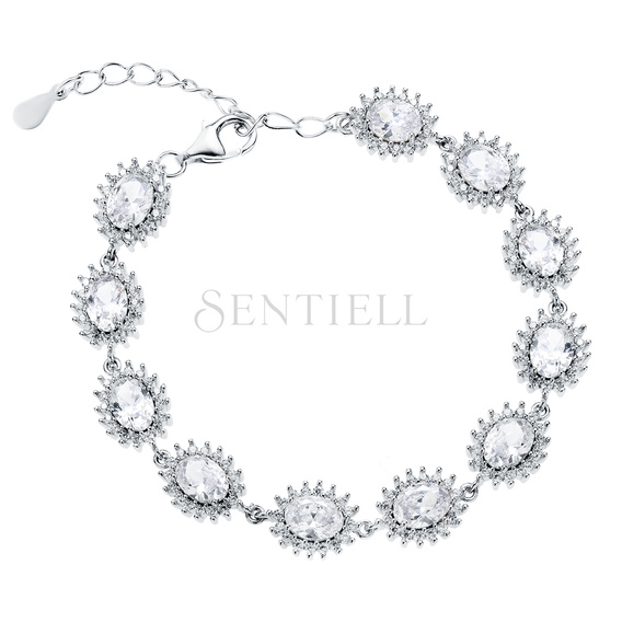 Silver (925) fashionable bracelet white zirconia