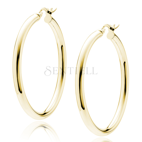 Silver (925) gold-plated earrings hoops - highly polished