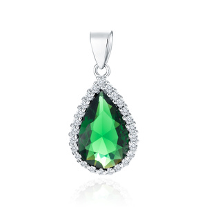 Silver (925) pendant with emerald zirconia