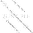 Silver (925) diamond-cut chain - figaro extra flat Ø 060 rhodium-plated