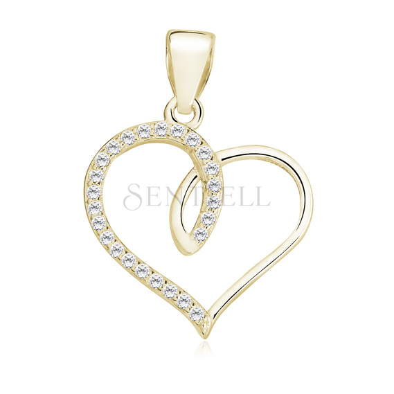 Silver (925) gold-plated heart pendant with zirconia