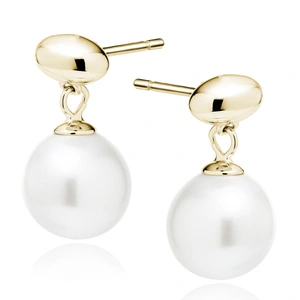 Silver gold-plated (925) pearl earrings