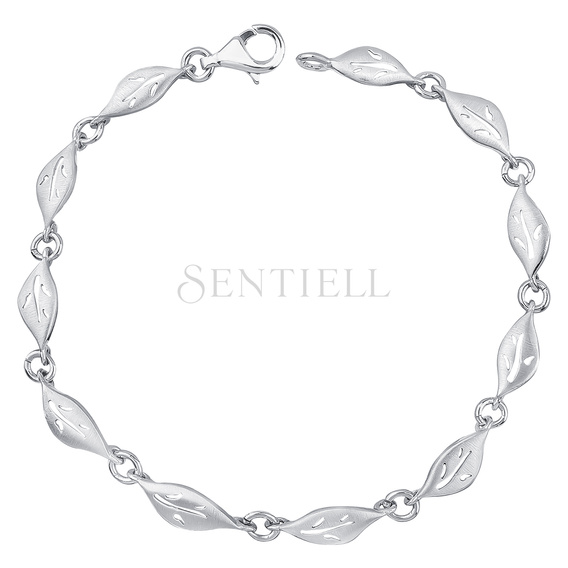 Silver (925) bracelet - leafs